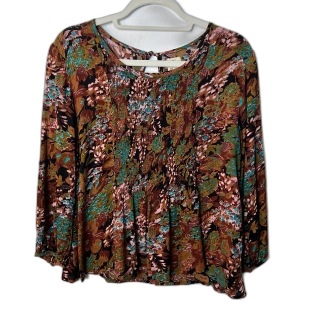 O’Neil Smocked Long Sleeve Top Size XS